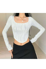 Solid Scoop Neck Vintage Top image 1