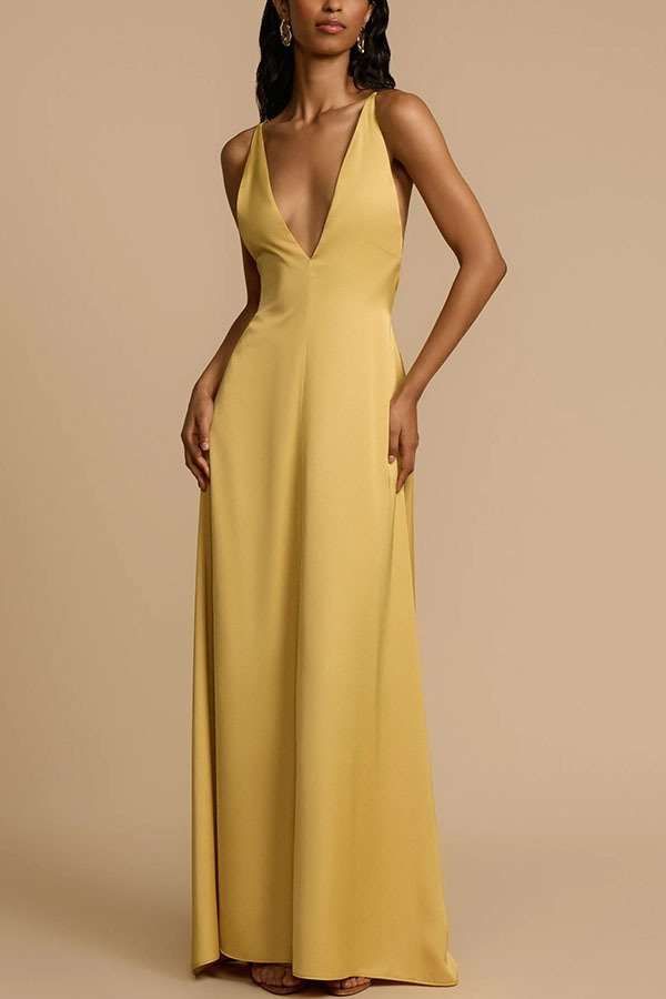 Deep V-Neck Maxi Dress image 1