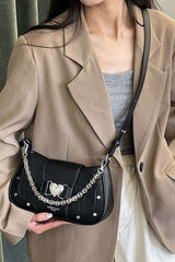 Heart-Clasp Chain Shoulder Bag image 0