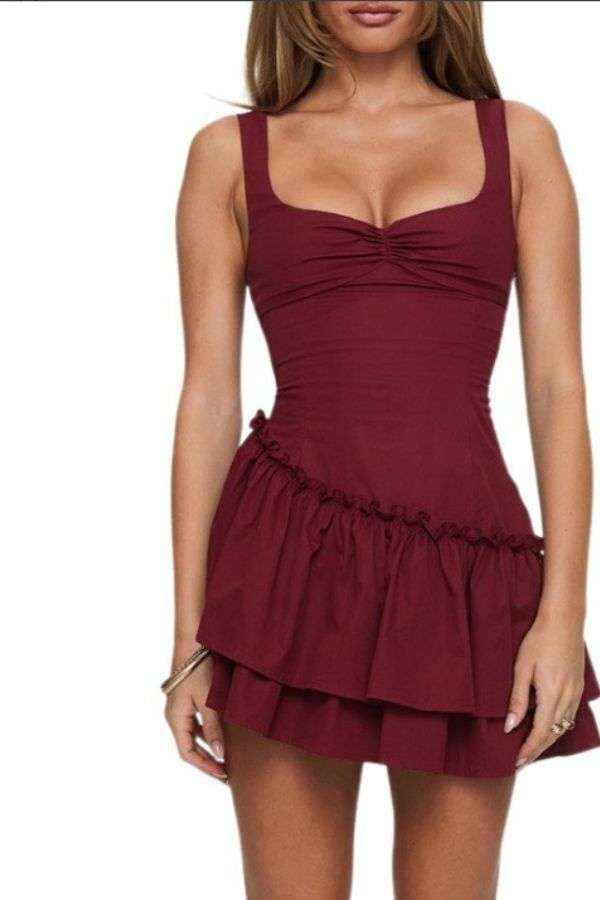 Sleeveless Ruffle Tiered Mini Dress image 0
