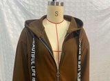 Oversized Hoodie Coat with Text Detail image 4