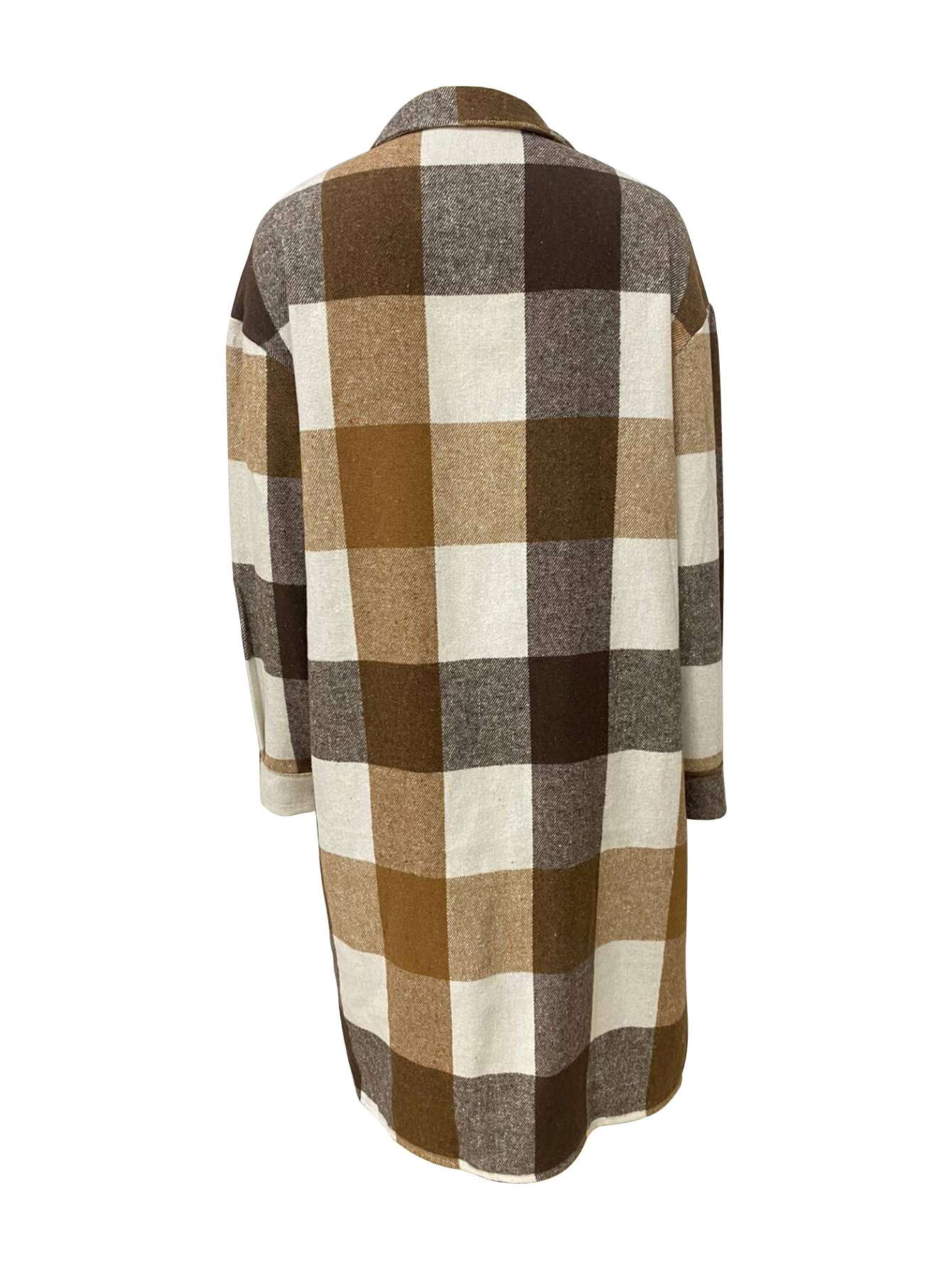 Chic Oversized Plaid Coat image 4