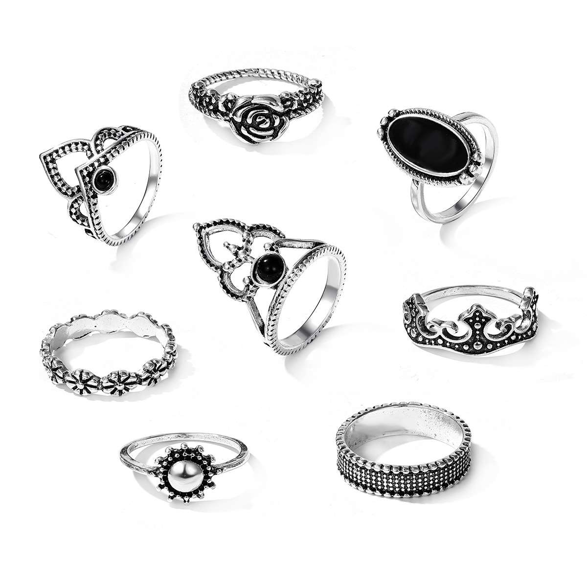 Boho Chic Silver Ring Collection image 2
