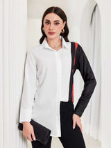 Striped Shirt Casual Colar, Long Sleeve, Button Front Shirt image 1