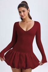 Drop-Waist Bubble Hem Mini Dress image 0