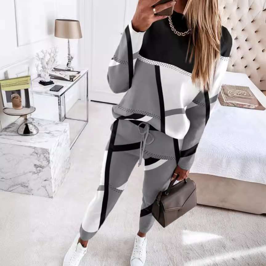 Print Casual Work Dress Two Piece Sets image 4