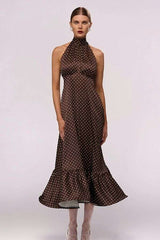 Polka Dot Halter Maxi Dress image 1