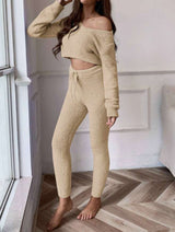 Cozy Plush Two-Piece Set - L, Light Fawn Beige image