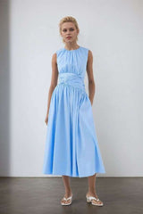 Elegant Maxi Dress - Blue, L image