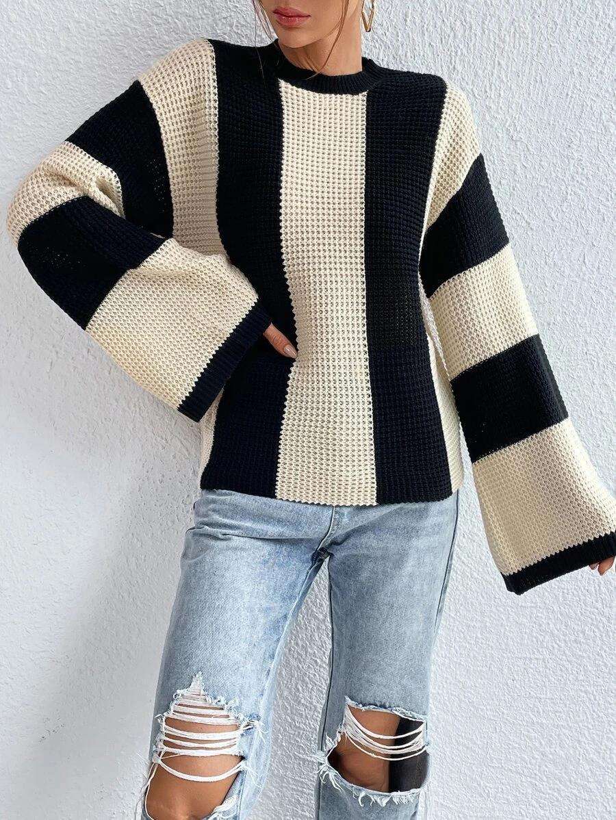 Oversized Striped Knit Sweater image 3