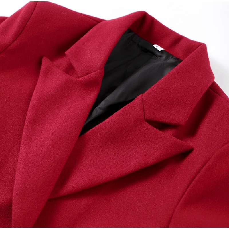 Red Oversized Lapel Collar Jacket image 4