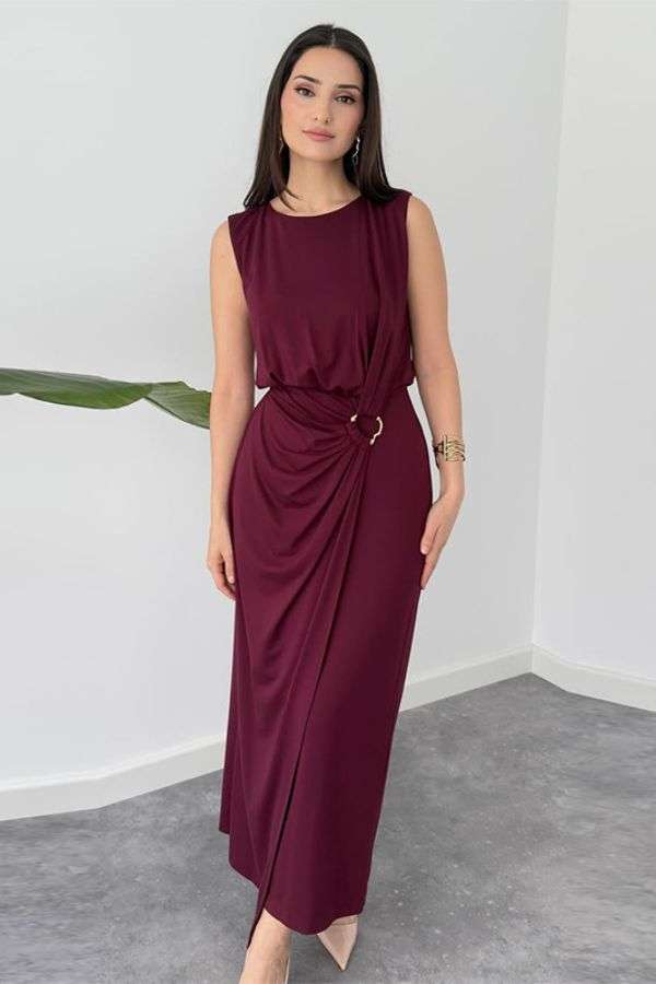 Sleeveless Draped Maxi Dress image 1