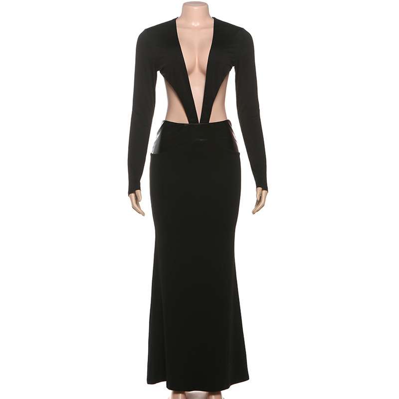 Chic Black Cut-Out Evening Gown image 3