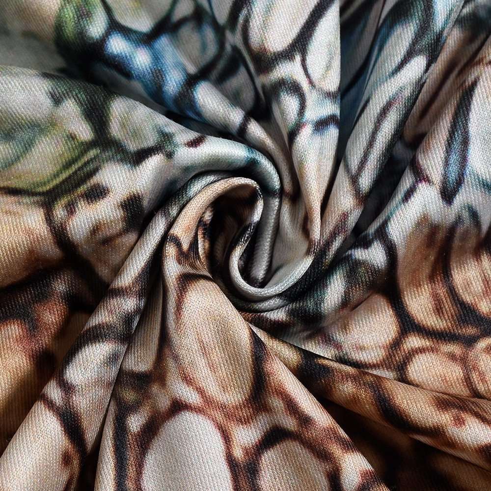 Abstract Print Double Layer Bodycon Dress image 5