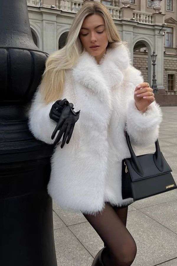 Fluffy Faux Fur Women Thick Overcoat image 2