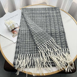 Winter Fashion Luxury Shawl Tassel Wrap - Free Size, Dark Grey image