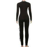 Edgy Black Laced-Up Jumpsuit image 4