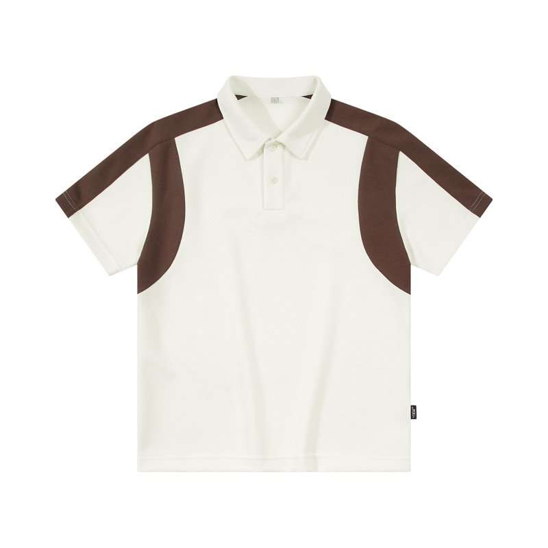 Contrast Panel Polo Shirt - XL, Multi Brown image