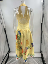 V Neck Floral Embroidered Maxi Dress image 1