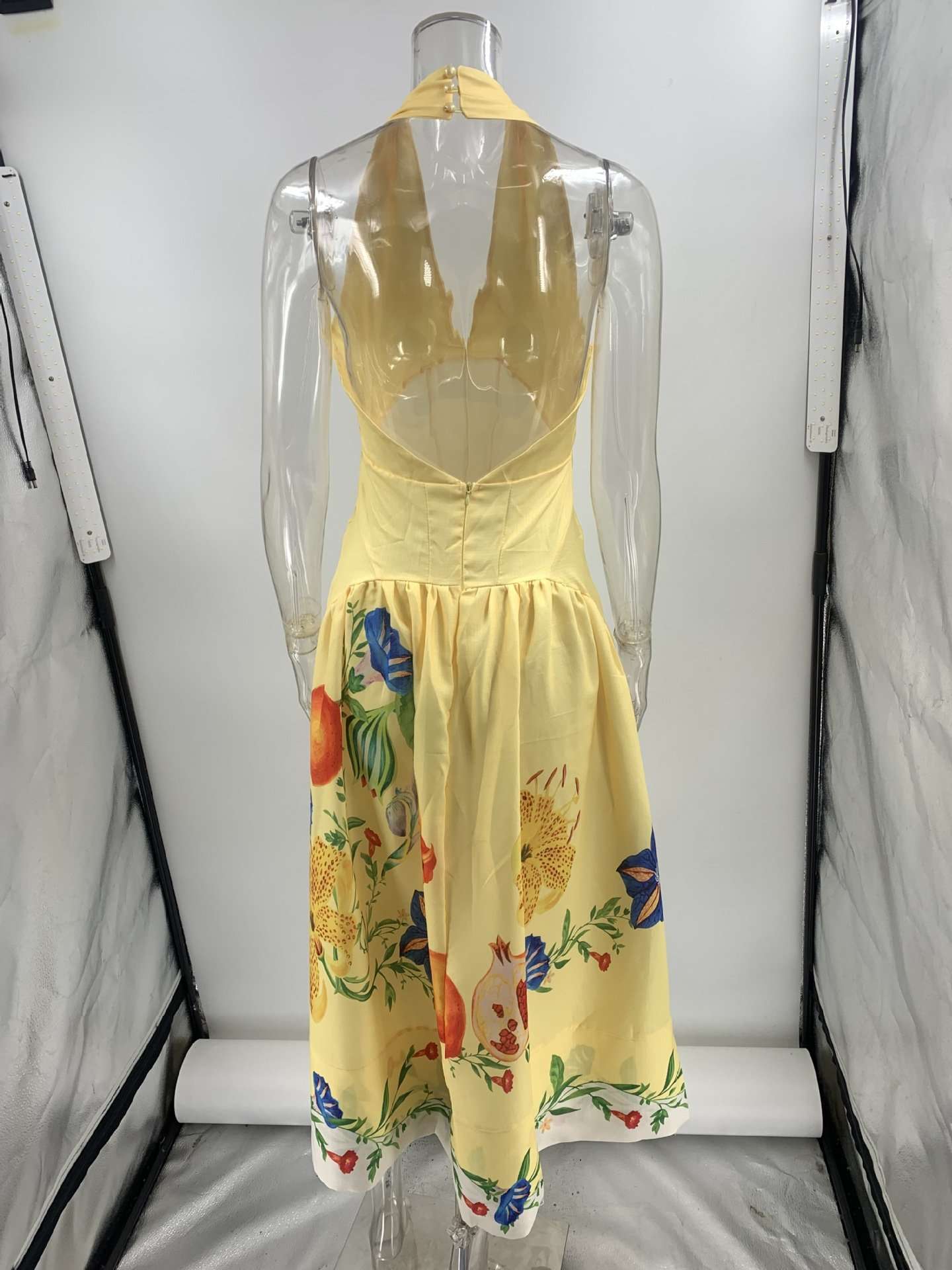 V Neck Floral Embroidered Maxi Dress image 1