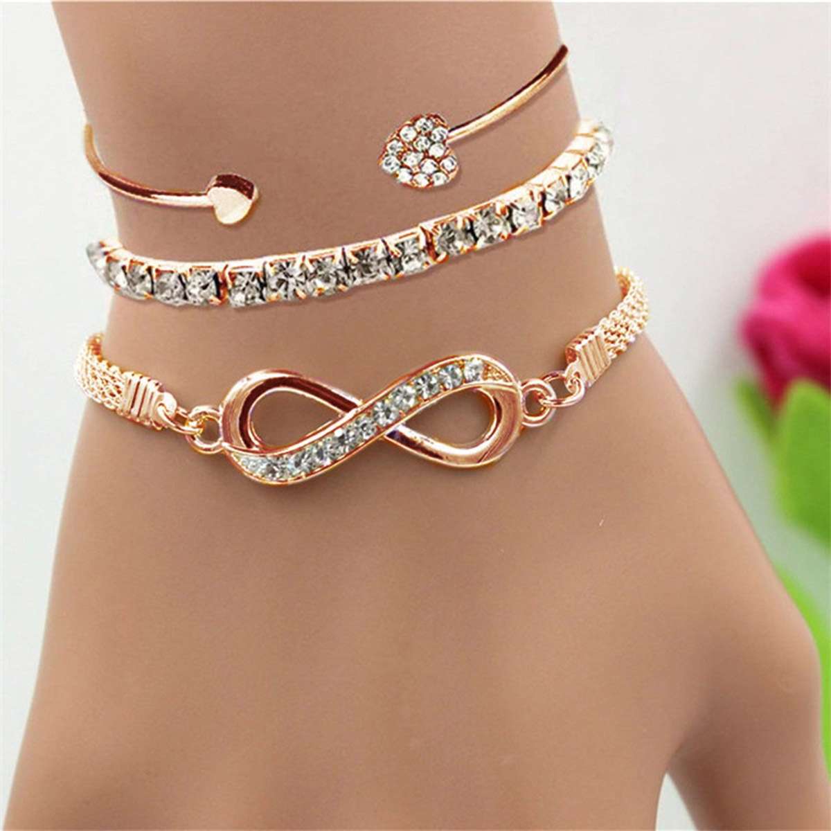 Multilayer Charm Bangle  Adjustable Bracelet image 0