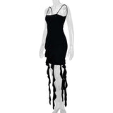 Ruffle Trim Spaghetti Strap Asymmetrical Dress image 6