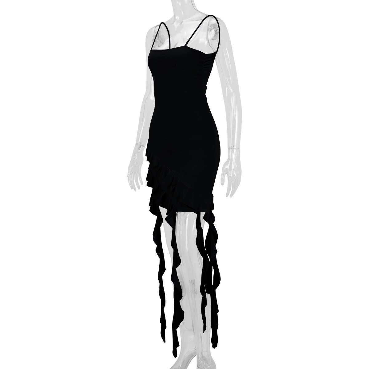 Ruffle Trim Spaghetti Strap Asymmetrical Dress image 6