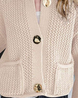Chunky Knit Cardigan with Gold Buttons image 8