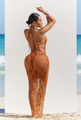 Sunset Wave Crochet Maxi Dress image 5