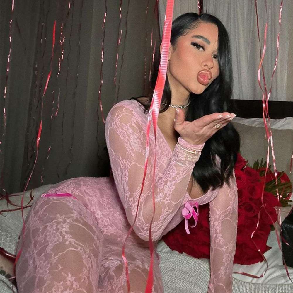 Lace Long Sleeve Bowtied Jumpsuit image 2