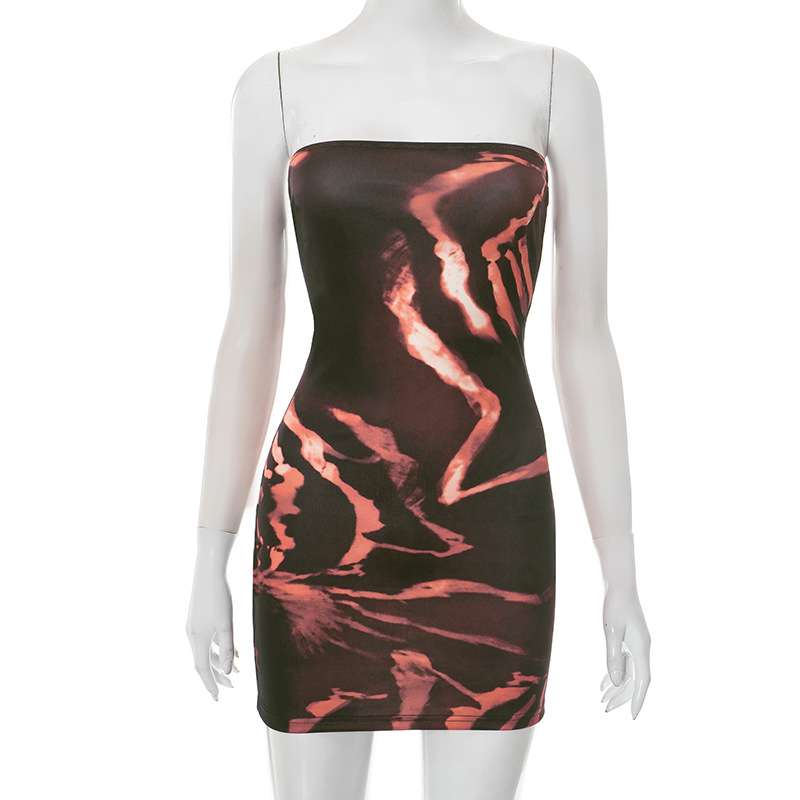 Strapless Animal Print Bodycon Dress image 3
