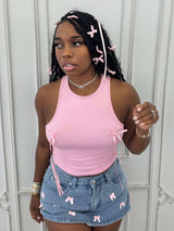 Sleeveless Top with Ribbon Details image 3