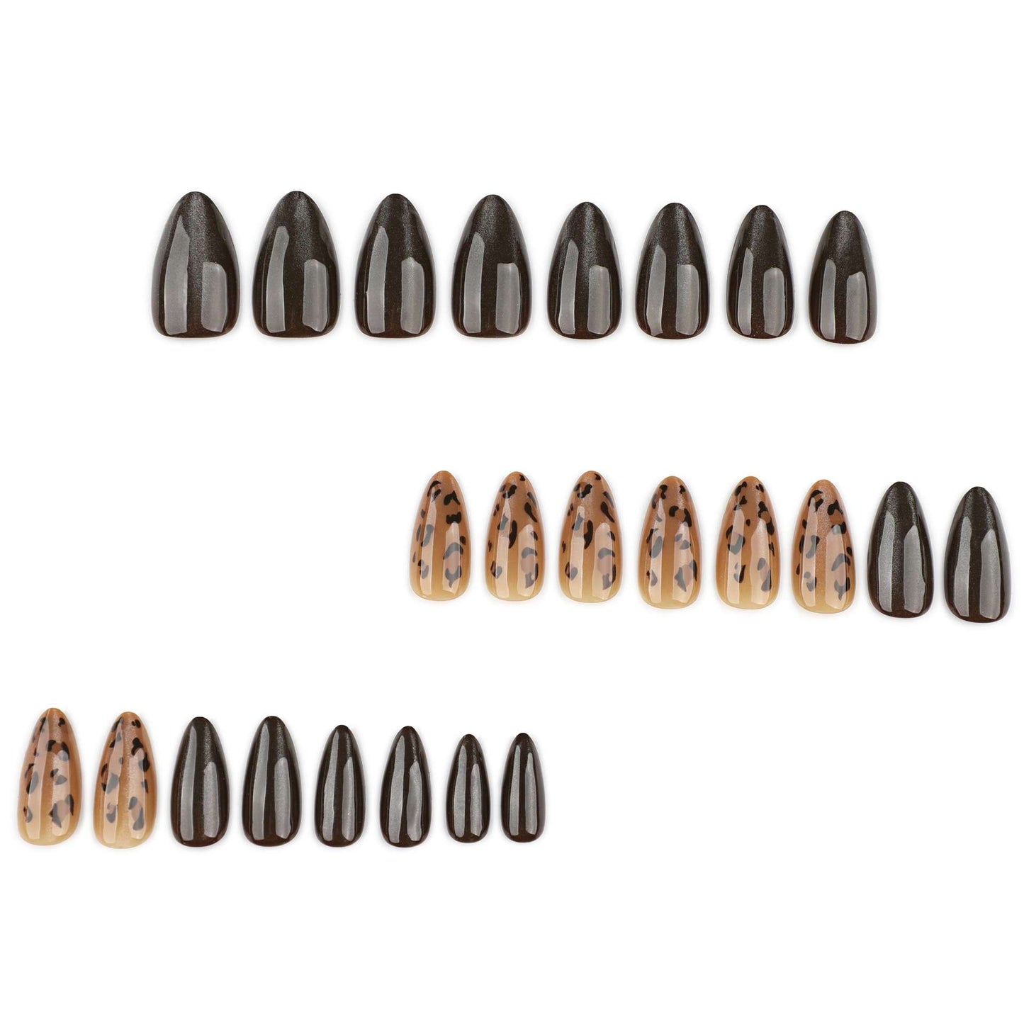 Leopard and Metallic Brown Nail Art image 3