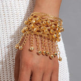 Beaded Cuff Bracelet with Dangling Charms image 2