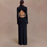 Long-Sleeve Maxi Dress with Turtleneck image 4