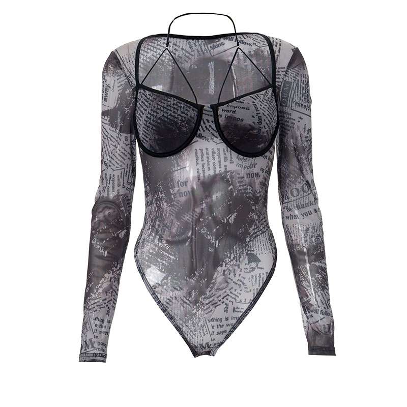 Noir Whisper Mesh Bodysuit image 1