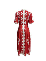 Patterned Maxi Dress with Short Sleeves image 5