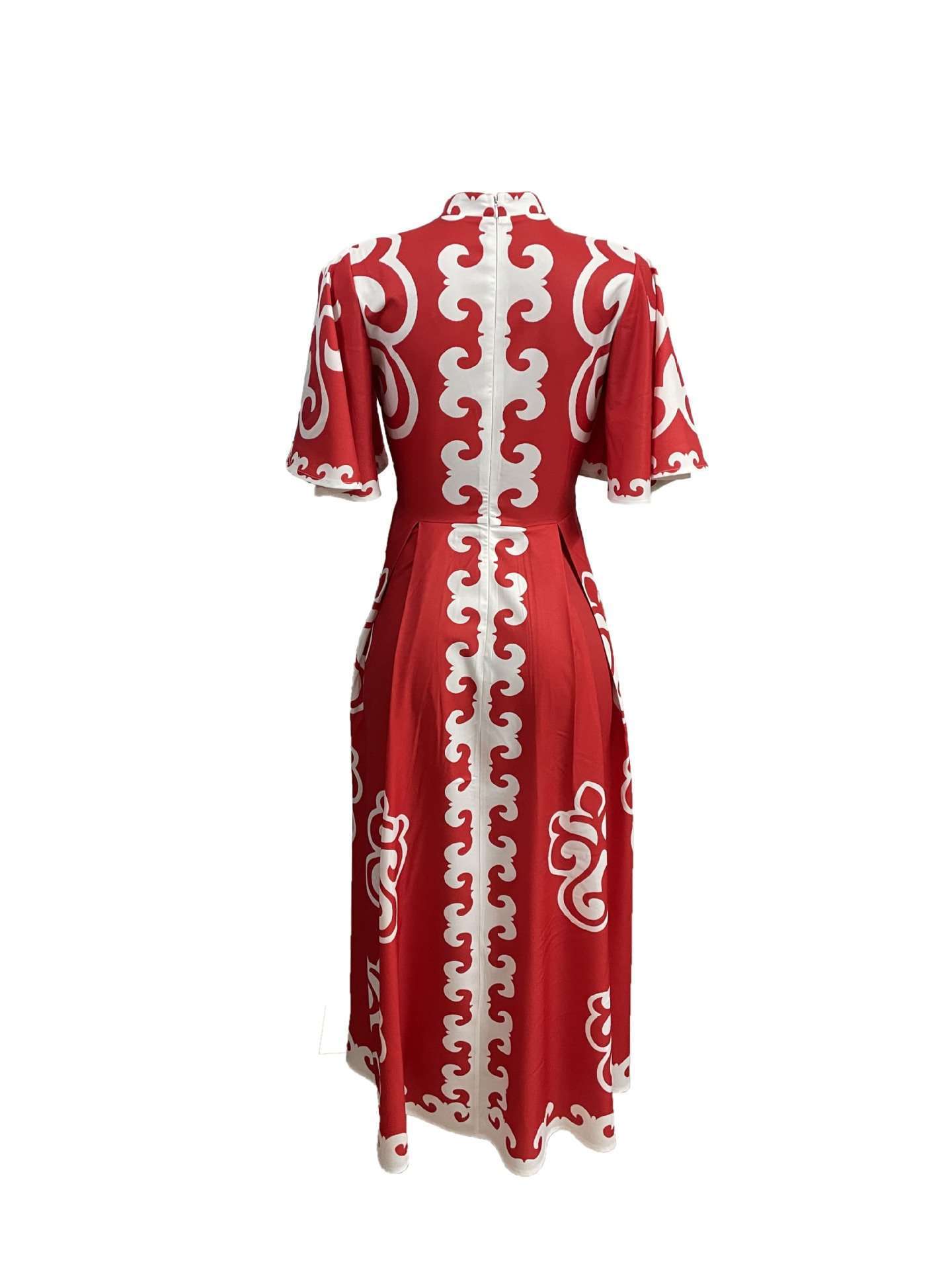 Patterned Maxi Dress with Short Sleeves image 5