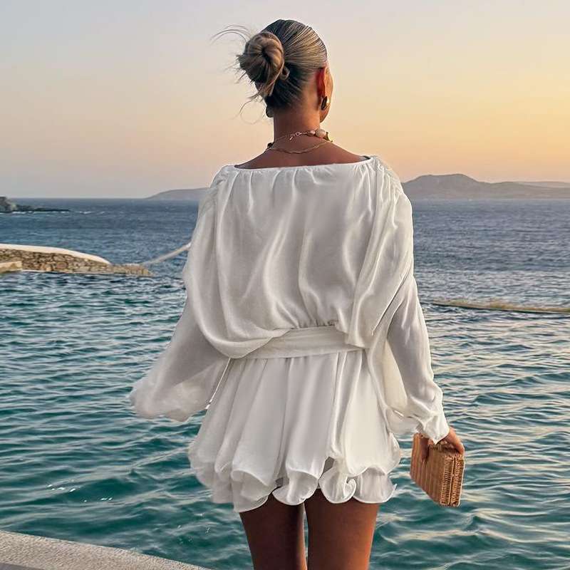 Tie-Waist Dress with Ruffled Hem image 4