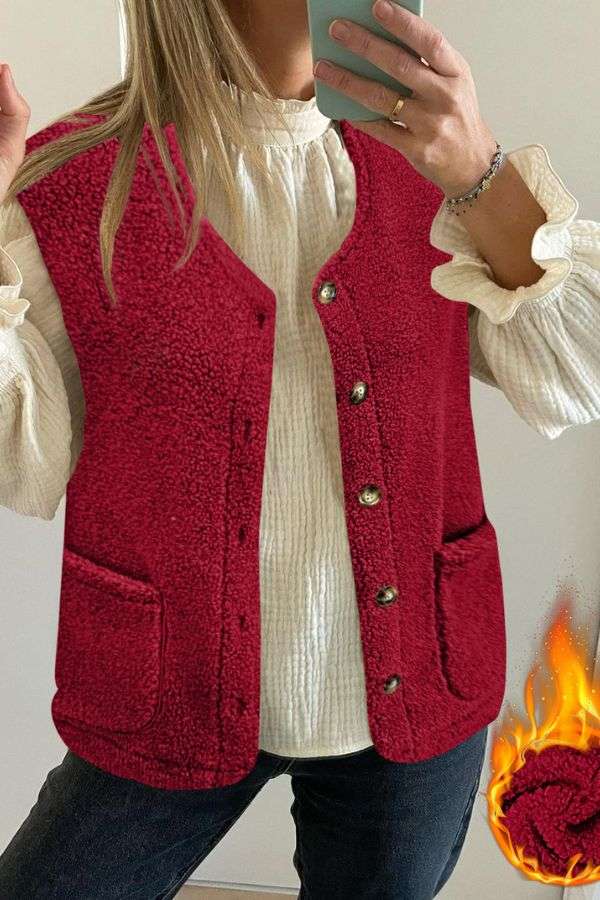 Casual Style V-Neck Sleeveless Vest Jacket image 0