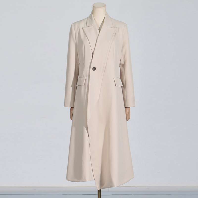Slanted Placket Single Button Coat image 1