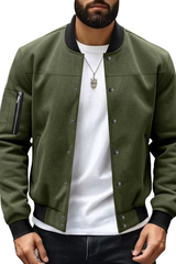 Stand Collar Zip Front Windbreaker Jacket image 0