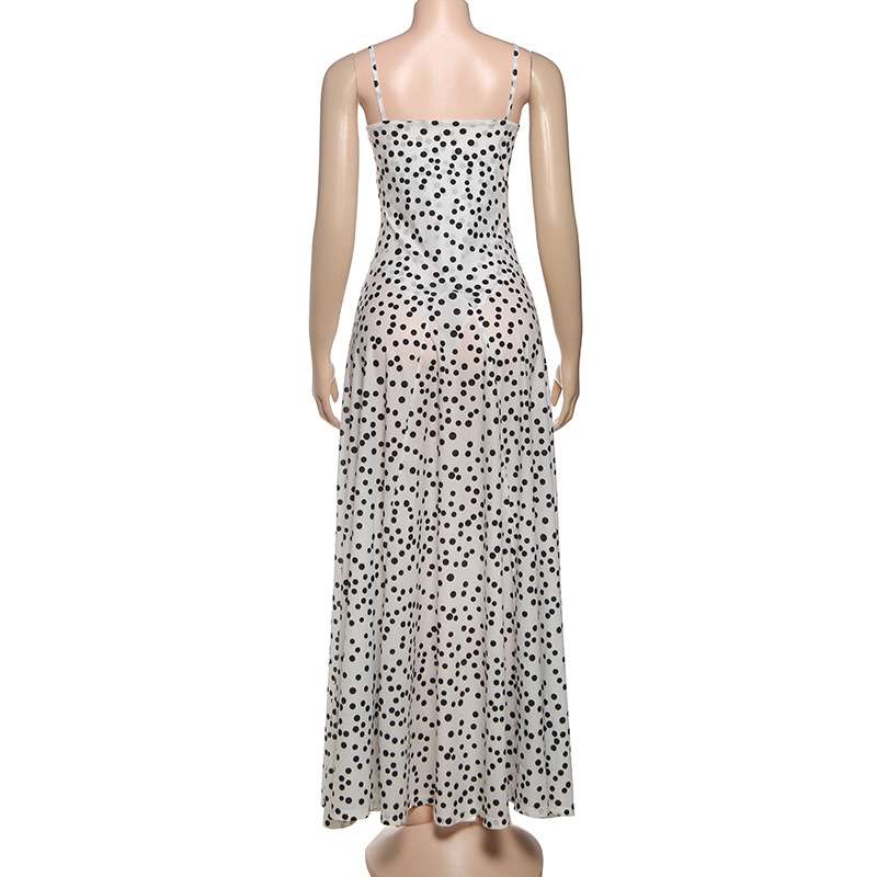 Polka Dot Spaghetti Strap Maxi Dress image 3