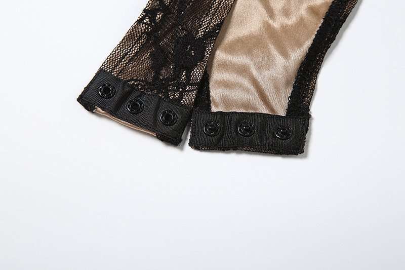 Lace ruffle ruched hollow out cut out mini dress image 5