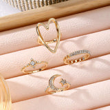 Ring Set - Heart, Moon, & Star Design image 4