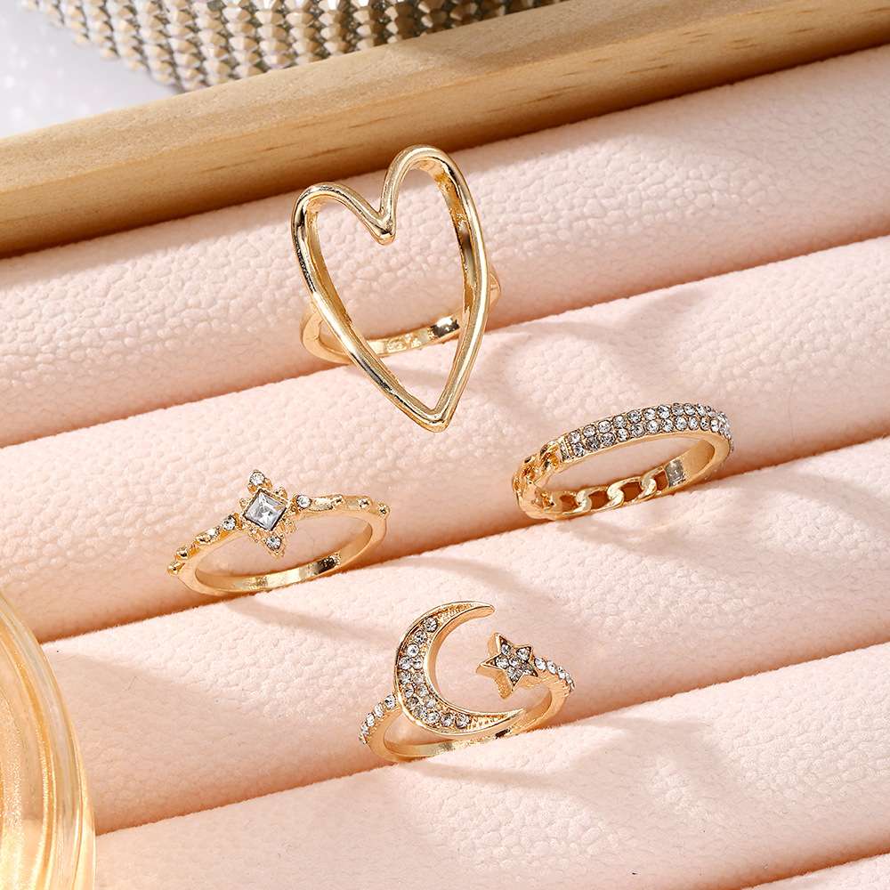 Ring Set - Heart, Moon, & Star Design image 4