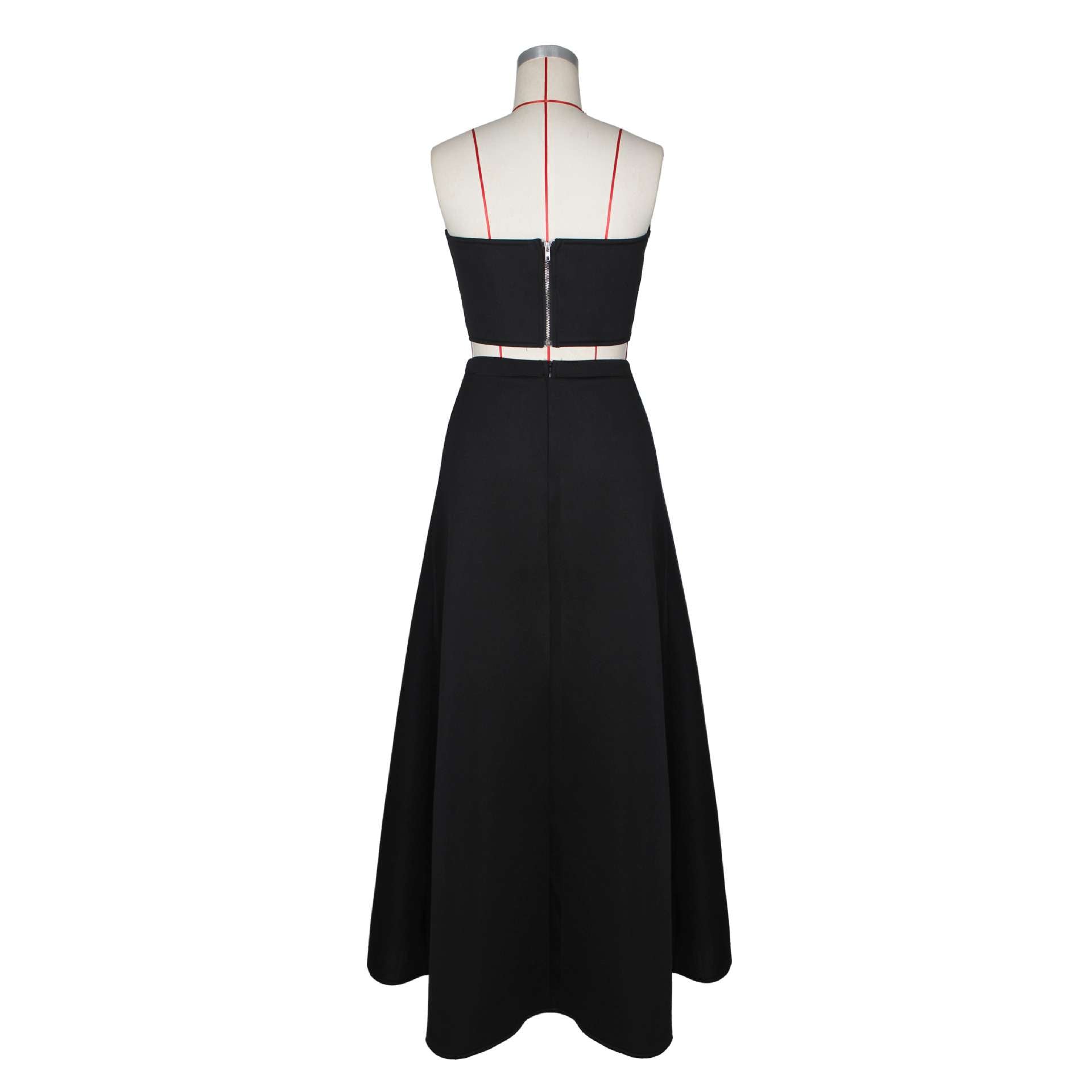 Strapless Colorblock Maxi Dress image 4