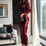 Elegant Satin Style Wrap Dress image 3