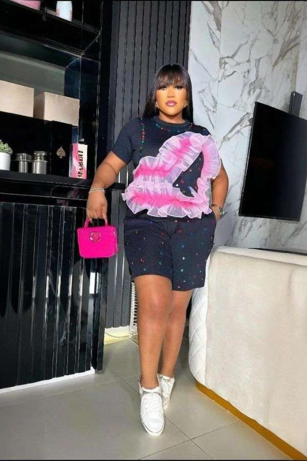 Embellished Shorts Set with Ruffle Detail image 0