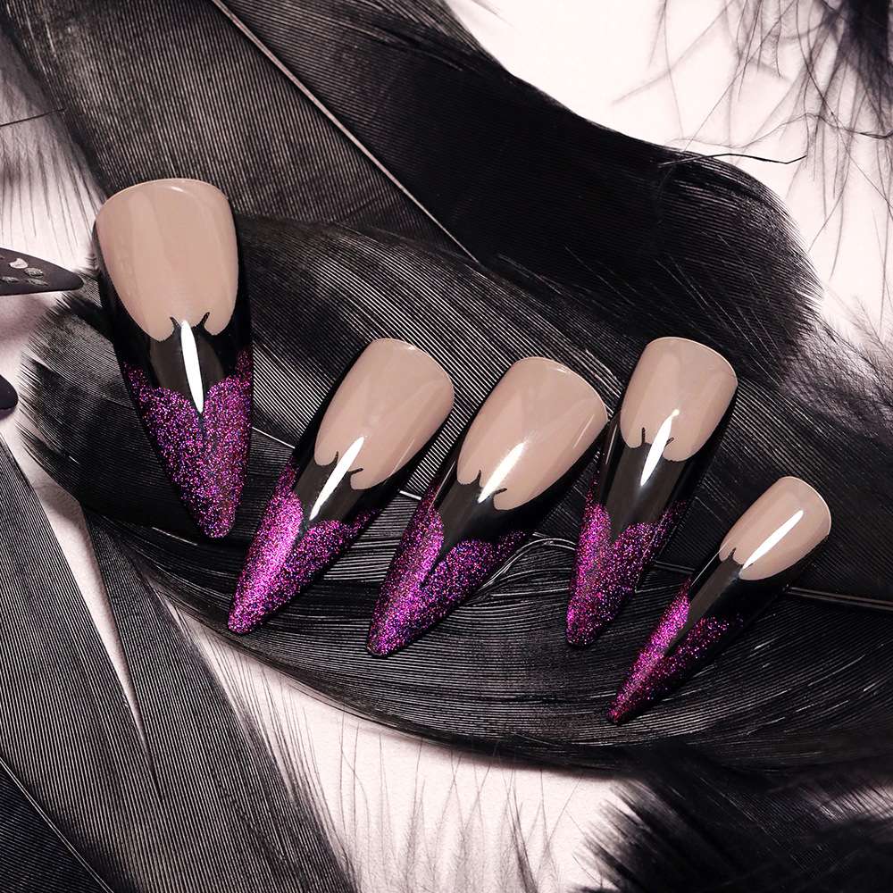 Glitter Bat Wing Nail image 3